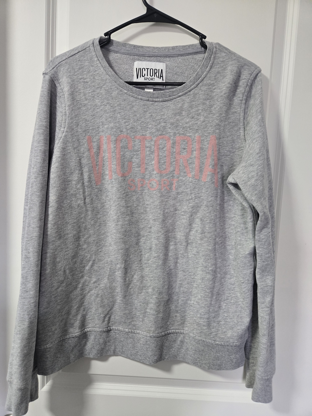 Victoria Secret Sport Women's Gray  Sweatshirt with Pink Logo Size Medium